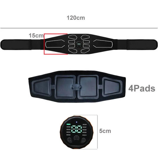 Masajeador Abdominal de 120cm, cinturón de cintura, equipo de Fitness, tóner muscular, entrenamiento muscular Abdominal