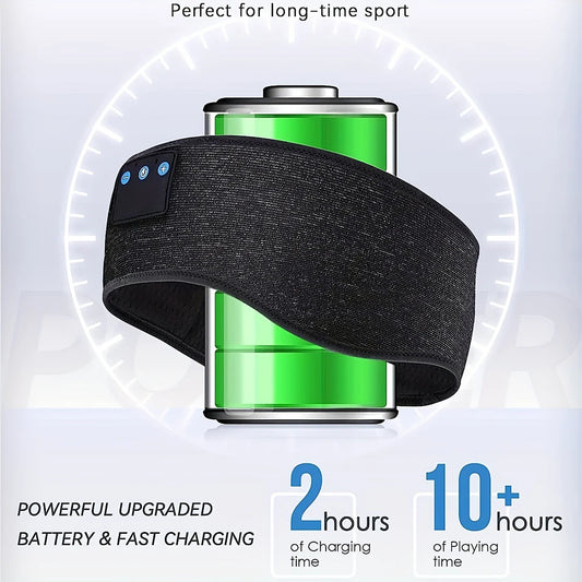 Auriculares inalámbricos Bluetooth para dormir, diadema deportiva, banda para el sudor, auriculares para dormir, máscara de ojos elástica suave para música