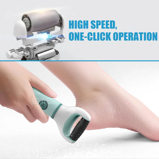 Molinillo de pies eléctrico inalámbrico automático, elimina callos de piel muerta, grietas, herramienta de pedicura de piel dura y agrietada, limpiador de pies impermeable