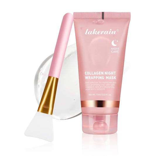 Crema de gelatina de colágeno, mascarilla Facial nocturna de colágeno hidrolizado, mascarilla exfoliante, hidratante, reafirmante, cuidado de la piel