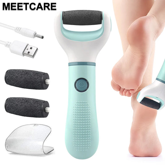 Molinillo de pies eléctrico inalámbrico automático, elimina callos de piel muerta, grietas, herramienta de pedicura de piel dura y agrietada, limpiador de pies impermeable
