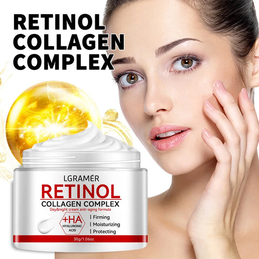 Crema reafirmante de Retinol, crema facial de colágeno para arrugas suaves, crema hidratante para blanquear, productos para iluminar la piel